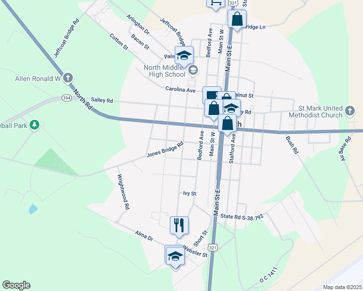map of restaurants, bars, coffee shops, grocery stores, and more near 1016 Cromer Avenue in North