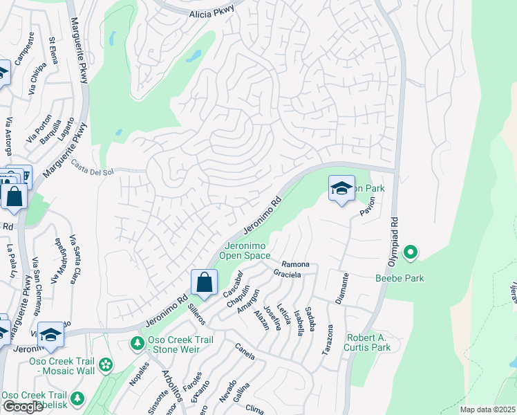 map of restaurants, bars, coffee shops, grocery stores, and more near 28102 Espinoza in Mission Viejo