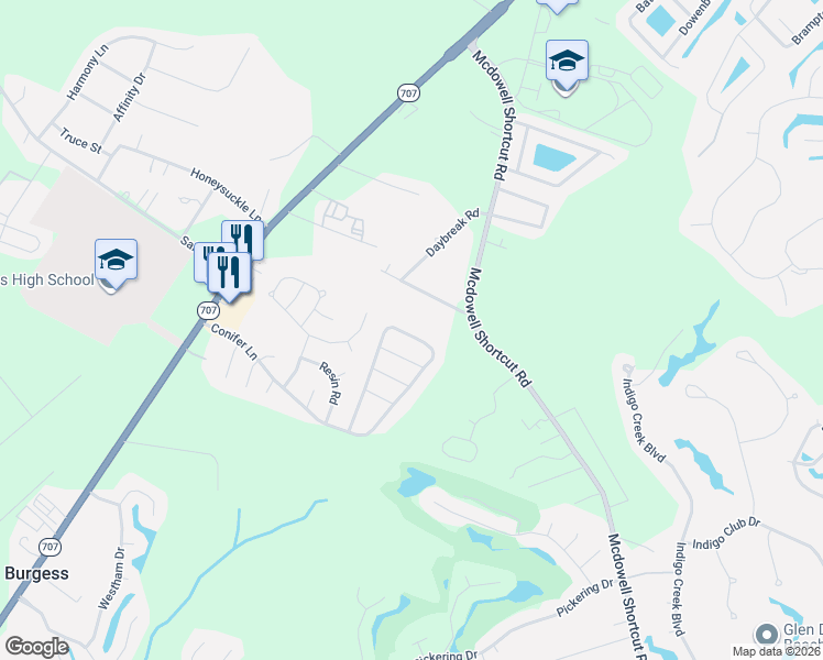 map of restaurants, bars, coffee shops, grocery stores, and more near 5609 Rosehall Drive in Murrells Inlet