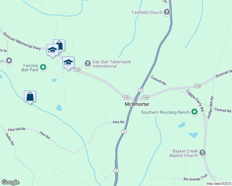 map of restaurants, bars, coffee shops, grocery stores, and more near 8083 Georgia 166 in Douglasville