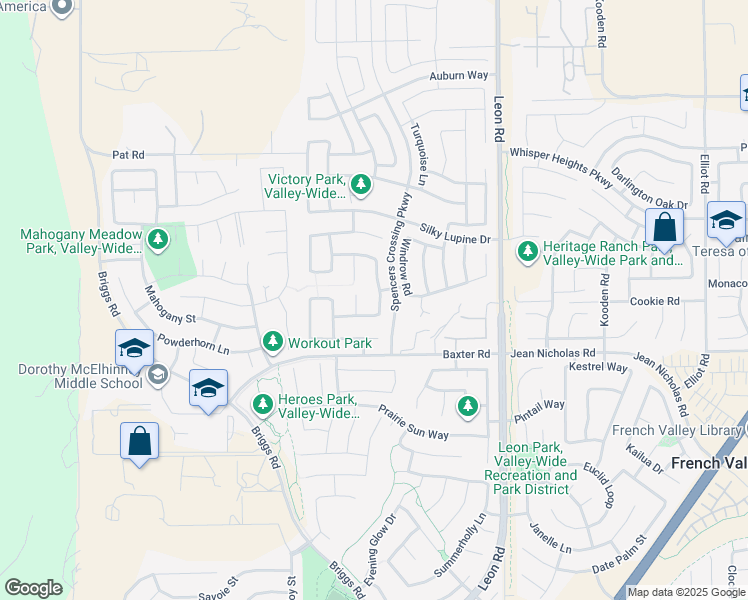map of restaurants, bars, coffee shops, grocery stores, and more near 34885 Heartland Lane in Murrieta