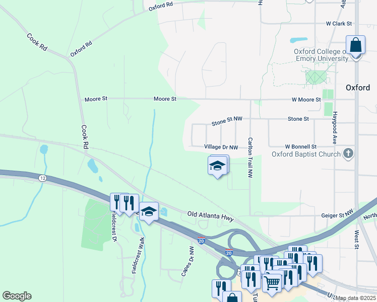 map of restaurants, bars, coffee shops, grocery stores, and more near 9240 Cedar Ridge Drive Northwest in Covington