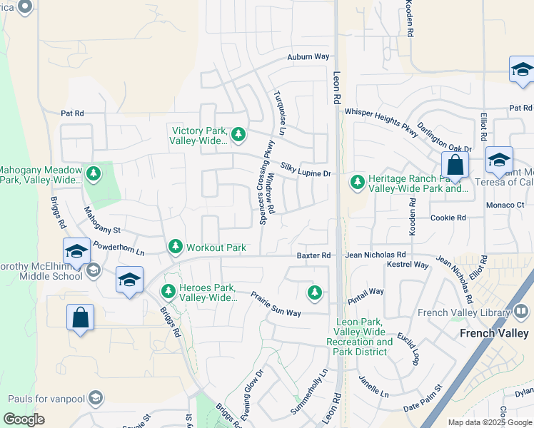 map of restaurants, bars, coffee shops, grocery stores, and more near 34787 Windrow Road in Murrieta
