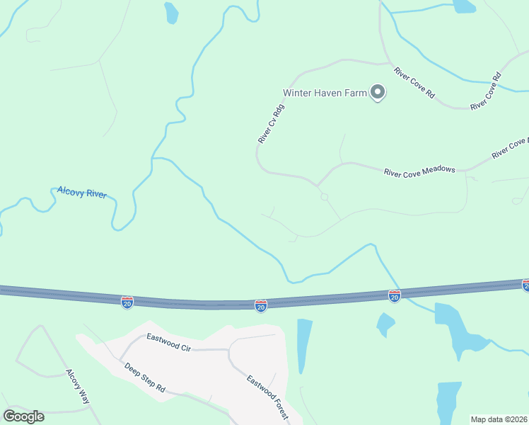 map of restaurants, bars, coffee shops, grocery stores, and more near 230 River Meadow Lane in Social Circle