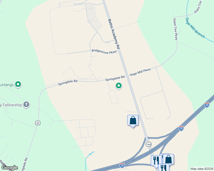 map of restaurants, bars, coffee shops, grocery stores, and more near 8-124 Springdale Road in Graniteville