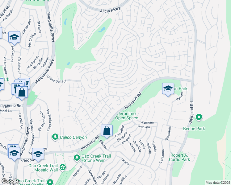 map of restaurants, bars, coffee shops, grocery stores, and more near 28013 Espinoza in Mission Viejo