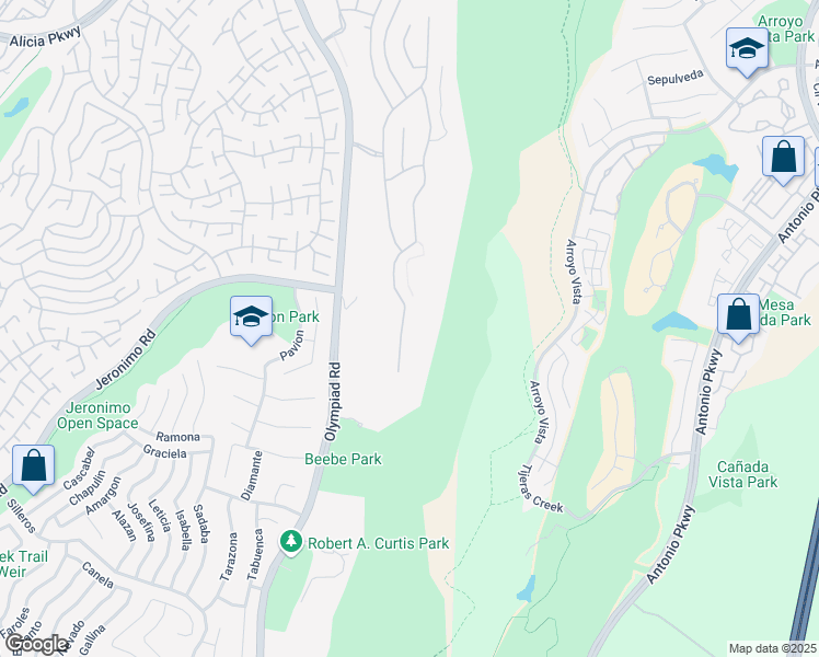map of restaurants, bars, coffee shops, grocery stores, and more near 23958 Skyline in Mission Viejo