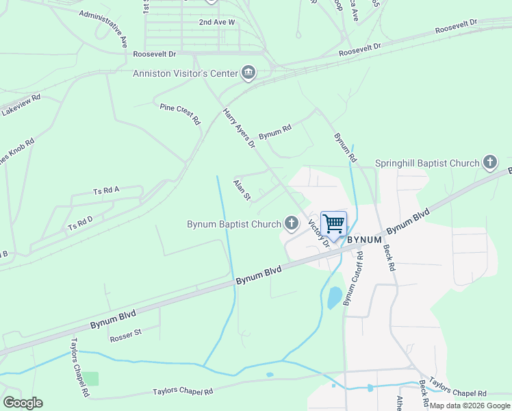 map of restaurants, bars, coffee shops, grocery stores, and more near 57 Alan Street in Eastaboga