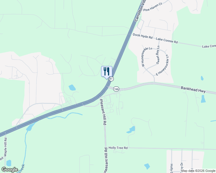map of restaurants, bars, coffee shops, grocery stores, and more near 2485 Bankhead Highway in Carrollton