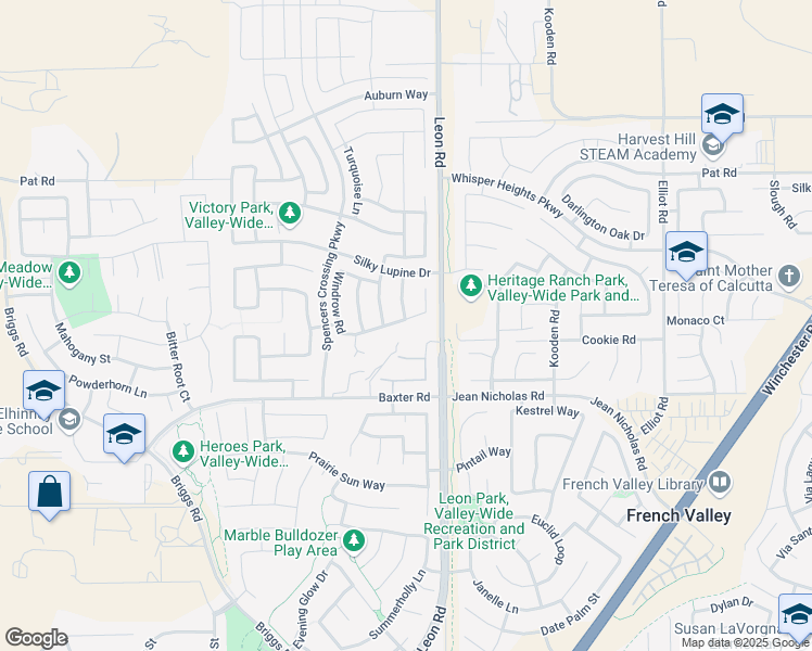 map of restaurants, bars, coffee shops, grocery stores, and more near 30937 Red Spruce St in Murrieta