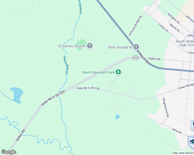 map of restaurants, bars, coffee shops, grocery stores, and more near 6896 Salley Road in North