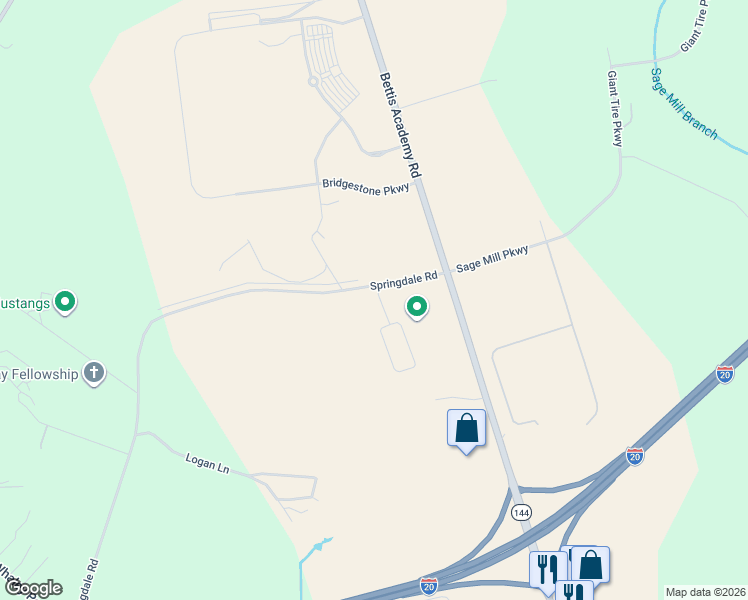 map of restaurants, bars, coffee shops, grocery stores, and more near 8-124 Springdale Road in Graniteville