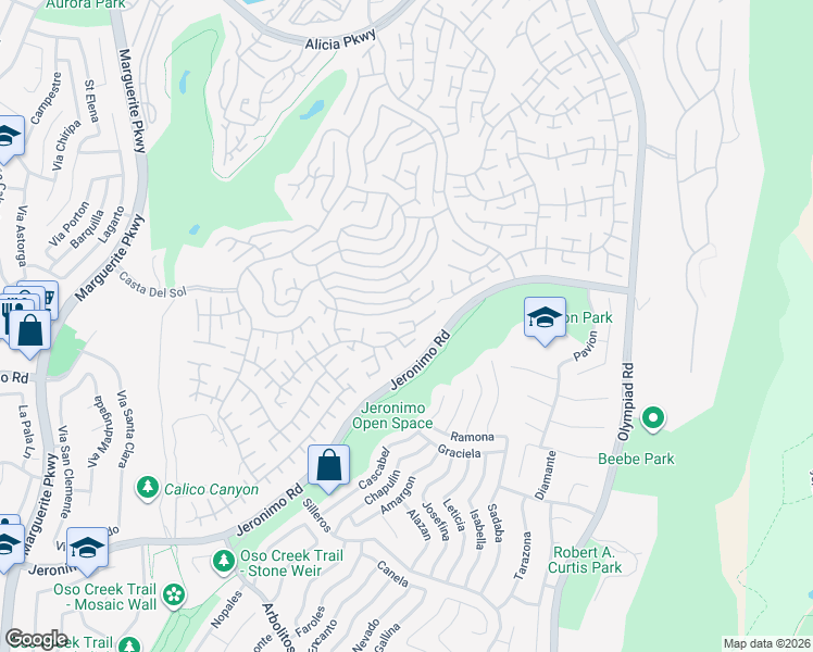 map of restaurants, bars, coffee shops, grocery stores, and more near 28133 Espinoza in Mission Viejo