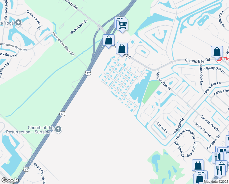 map of restaurants, bars, coffee shops, grocery stores, and more near 8862 Cloister Drive in Myrtle Beach