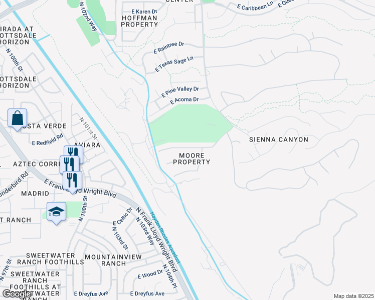 map of restaurants, bars, coffee shops, grocery stores, and more near 10559 East Sheena Drive in Scottsdale