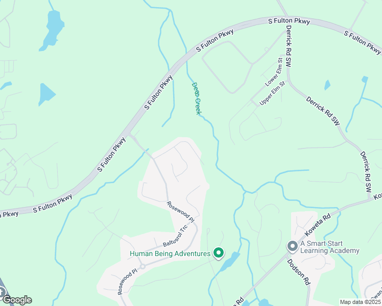map of restaurants, bars, coffee shops, grocery stores, and more near 6569 Muirfield Point in Fairburn