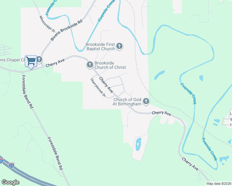 map of restaurants, bars, coffee shops, grocery stores, and more near 3307 Cherry Avenue in Birmingham