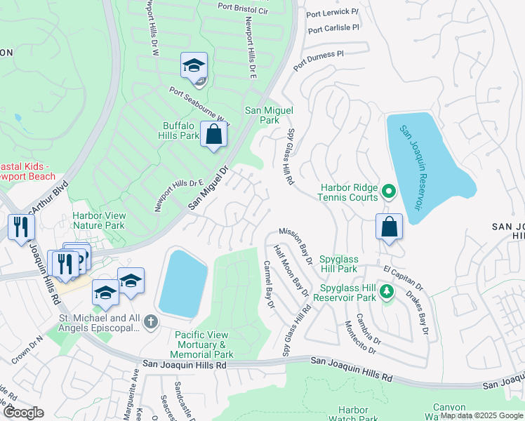 map of restaurants, bars, coffee shops, grocery stores, and more near 2011 Yacht Resolute in Newport Beach