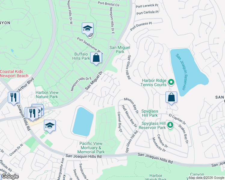 map of restaurants, bars, coffee shops, grocery stores, and more near 2011 Yacht Resolute in Newport Beach