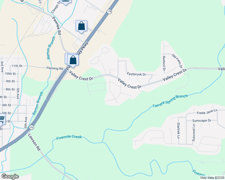 map of restaurants, bars, coffee shops, grocery stores, and more near 1021 Timberline Trail in Birmingham