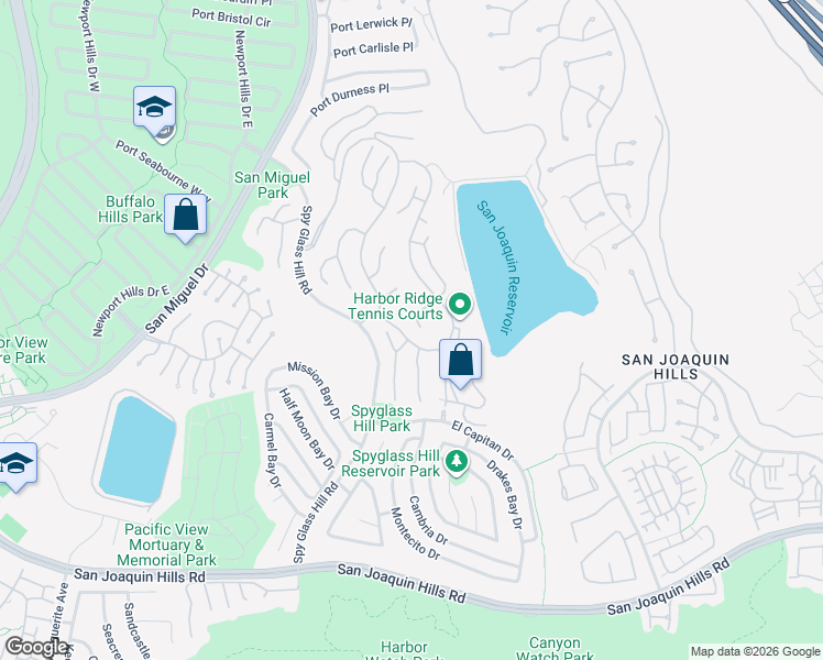 map of restaurants, bars, coffee shops, grocery stores, and more near 4 Geneve in Newport Beach