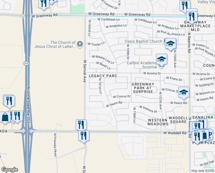 map of restaurants, bars, coffee shops, grocery stores, and more near in Maricopa County