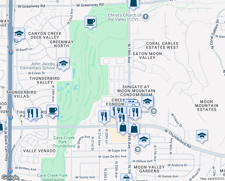 map of restaurants, bars, coffee shops, grocery stores, and more near 14230 North 19th Avenue in Phoenix
