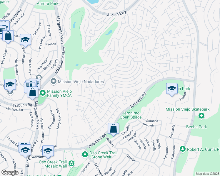 map of restaurants, bars, coffee shops, grocery stores, and more near 27932 Torroba in Mission Viejo