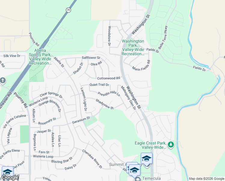 map of restaurants, bars, coffee shops, grocery stores, and more near 32746 Quiet Trail Drive in Winchester