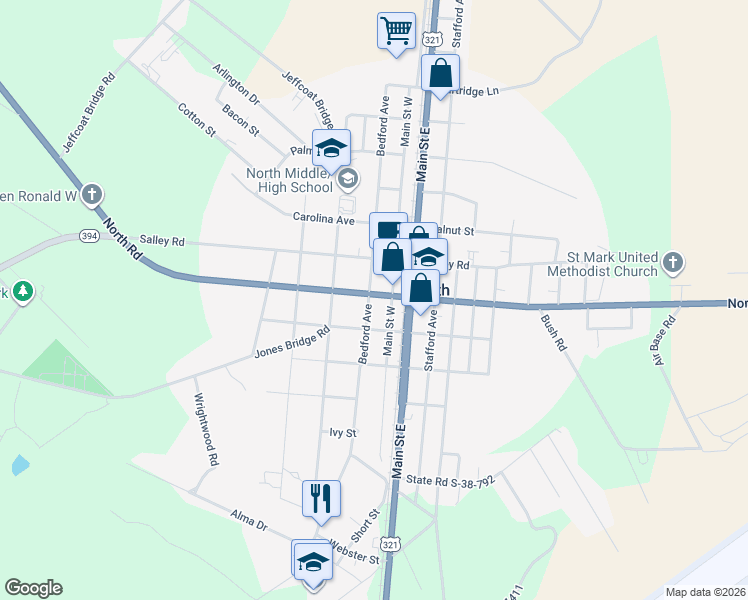 map of restaurants, bars, coffee shops, grocery stores, and more near 706 Bedford Avenue in North
