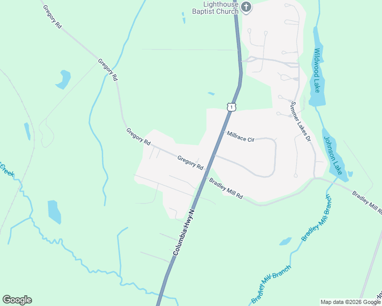 map of restaurants, bars, coffee shops, grocery stores, and more near 22 Gregory Road in Aiken