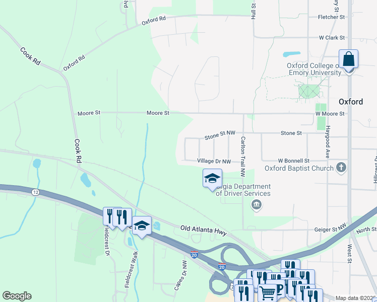 map of restaurants, bars, coffee shops, grocery stores, and more near 9240 Cedar Ridge Drive Northwest in Covington