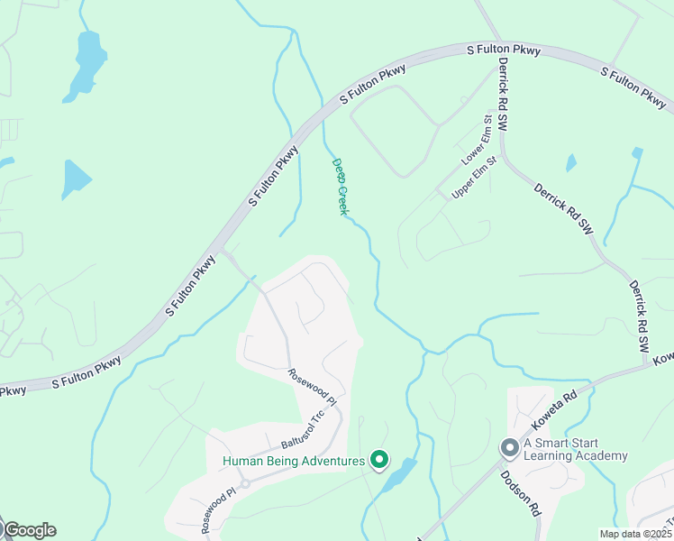 map of restaurants, bars, coffee shops, grocery stores, and more near 6569 Muirfield Point in Fairburn
