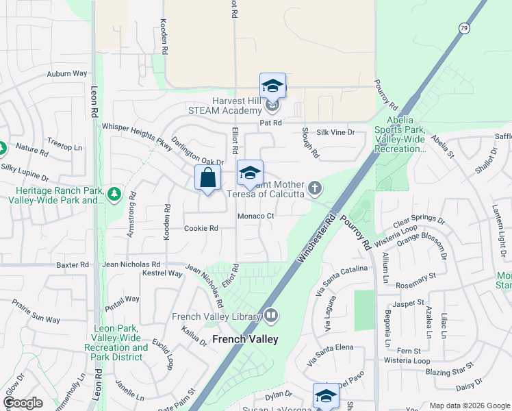 map of restaurants, bars, coffee shops, grocery stores, and more near 34803 Mediterra Circle in Winchester