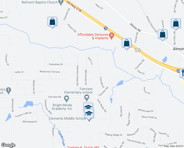 map of restaurants, bars, coffee shops, grocery stores, and more near 30 Chesterfield Court in Covington