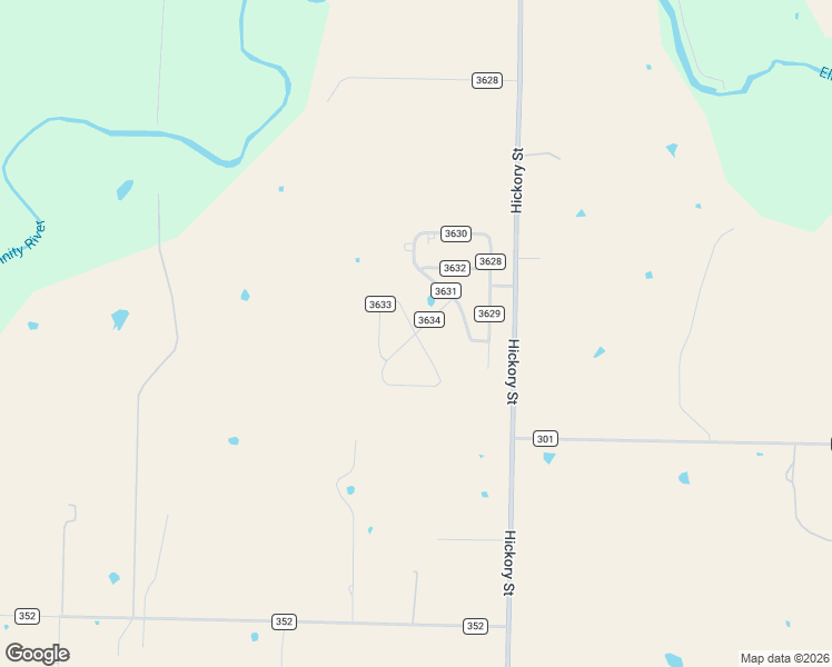 map of restaurants, bars, coffee shops, grocery stores, and more near County Road 3634 in Gainesville