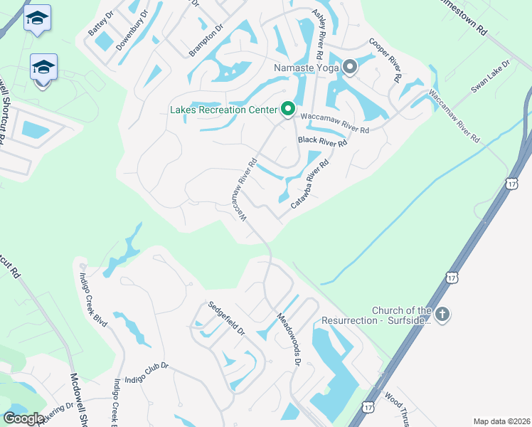 map of restaurants, bars, coffee shops, grocery stores, and more near 226 Catawba River Road in Myrtle Beach