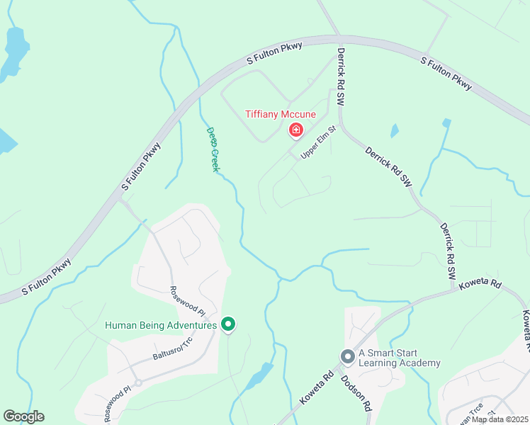 map of restaurants, bars, coffee shops, grocery stores, and more near 5105 Lower Elm Street in Atlanta