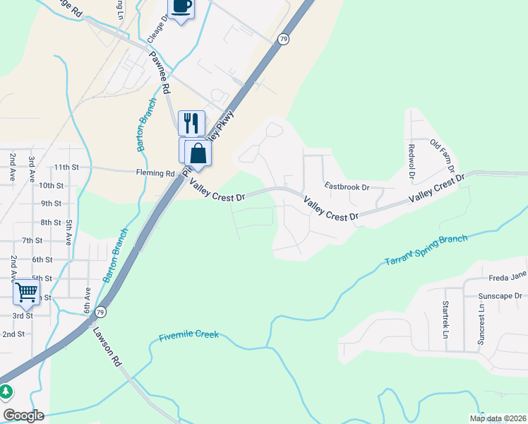 map of restaurants, bars, coffee shops, grocery stores, and more near 698 Eastern Manor Lane in Birmingham