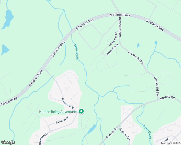 map of restaurants, bars, coffee shops, grocery stores, and more near 5095 Lower Elm Street in Atlanta