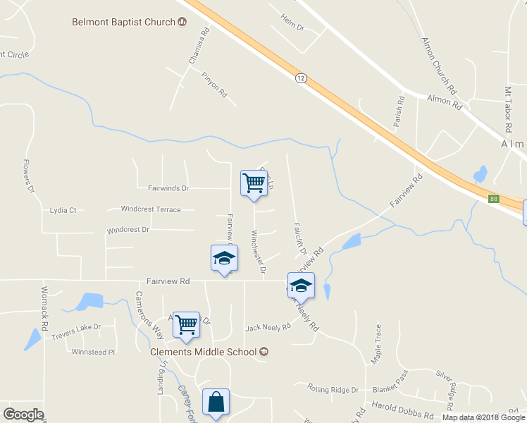 map of restaurants, bars, coffee shops, grocery stores, and more near 2 Chesterfield Court in Covington