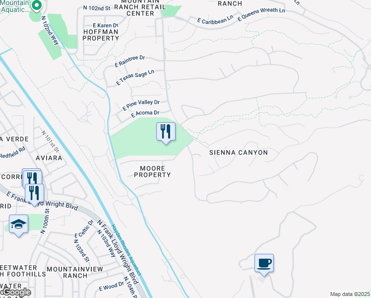 map of restaurants, bars, coffee shops, grocery stores, and more near 10690 East Sheena Drive in Scottsdale