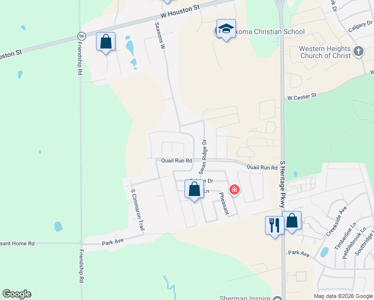map of restaurants, bars, coffee shops, grocery stores, and more near 903 Cormorant Drive in Sherman
