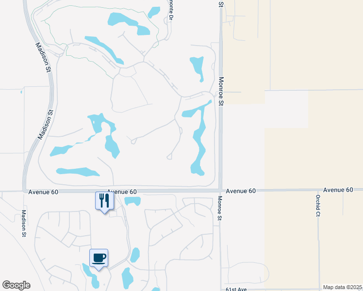 map of restaurants, bars, coffee shops, grocery stores, and more near 59508 Almeria in La Quinta
