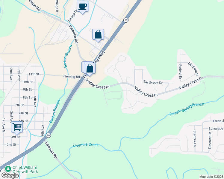 map of restaurants, bars, coffee shops, grocery stores, and more near 740 Eastern Manor Lane in Birmingham