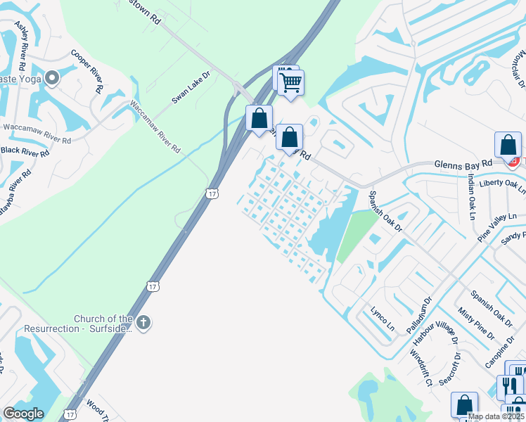 map of restaurants, bars, coffee shops, grocery stores, and more near 2266 Huntingdon Drive in Myrtle Beach