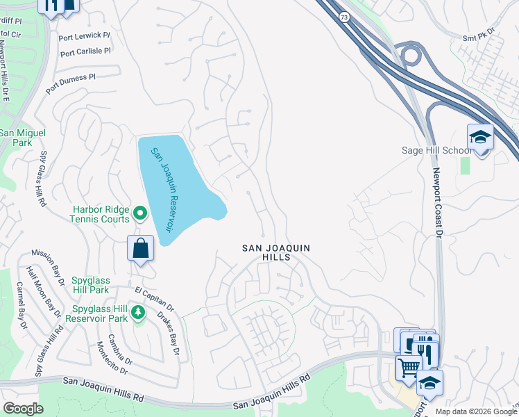 map of restaurants, bars, coffee shops, grocery stores, and more near 17 Vernon in Newport Beach