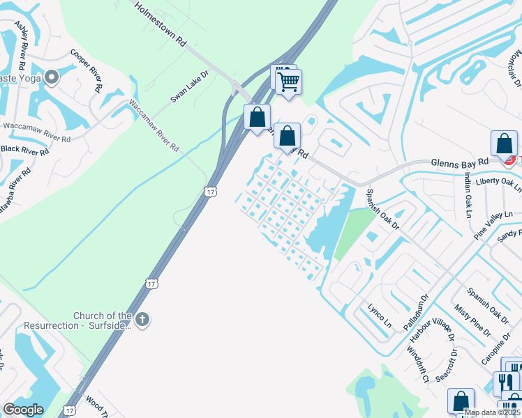 map of restaurants, bars, coffee shops, grocery stores, and more near 2266 Huntingdon Drive in Myrtle Beach
