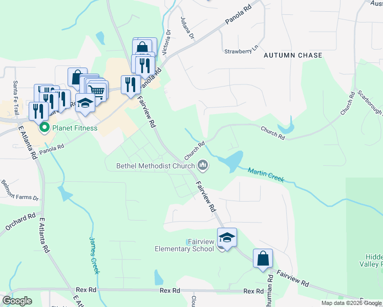 map of restaurants, bars, coffee shops, grocery stores, and more near 51 Church Road in Stockbridge