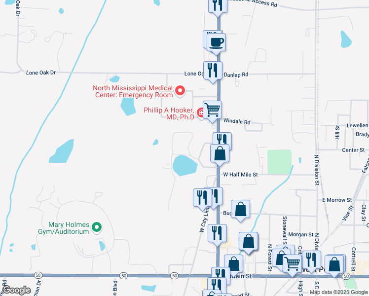 map of restaurants, bars, coffee shops, grocery stores, and more near 909-915 West Loop Drive in West Point